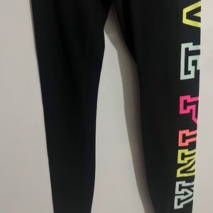PINK Victoria's Secret Black Leggings with Multicolor Logo  14